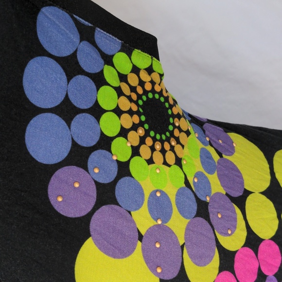 Desigual summer top, black with festival print, size S - Picture 4 of 9